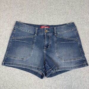 UNIONBAY Denim Shorts Womens Juniors Size 11 Blue Distressed Cargo Style